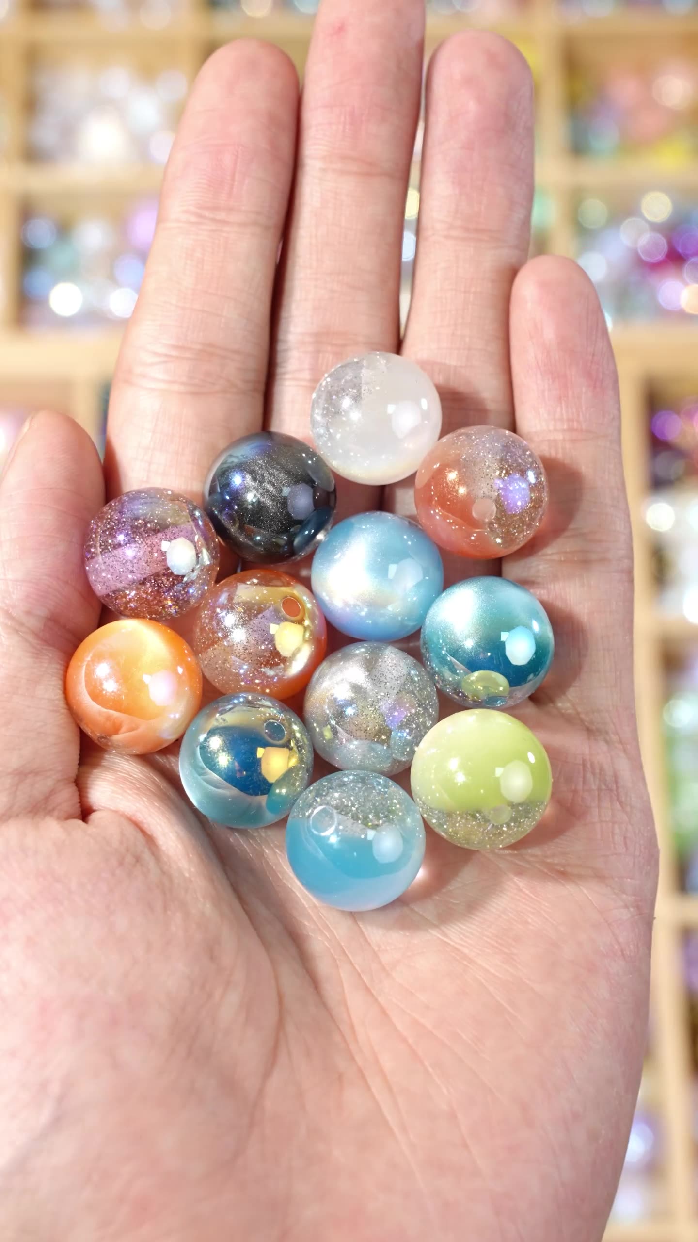 [10-30 pack] stars round beaded DIY jewelry bracelet mobile phone chain accessories beads