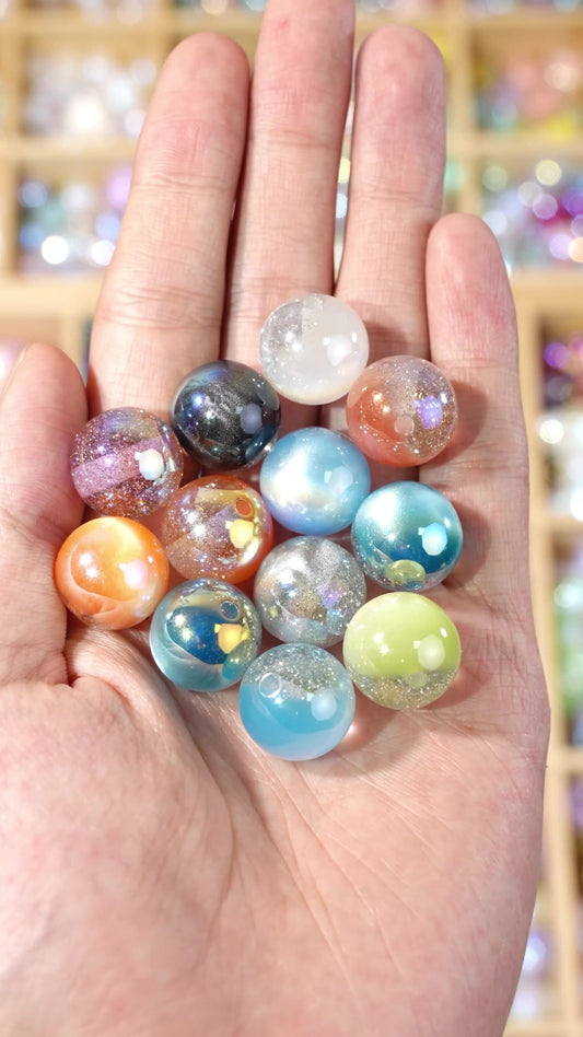 [10-30 pack] stars round beaded DIY jewelry bracelet mobile phone chain accessories beads