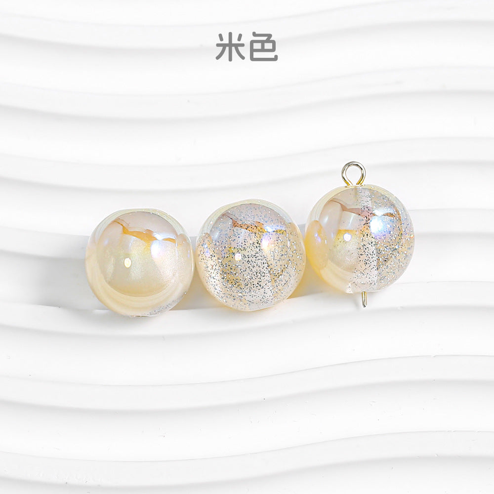 [10-30 pack] stars round beaded DIY jewelry bracelet mobile phone chain accessories beads