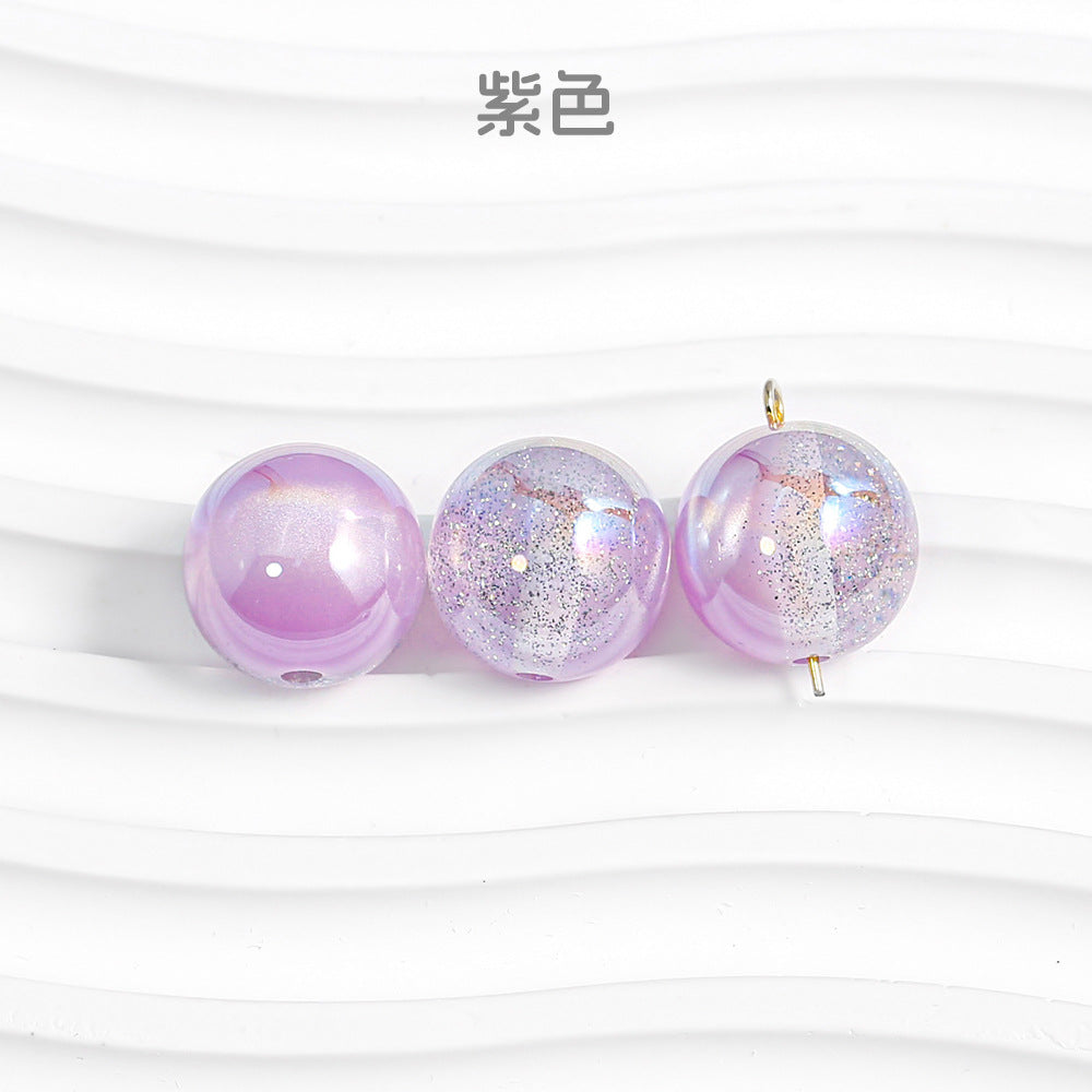 [10-30 pack] stars round beaded DIY jewelry bracelet mobile phone chain accessories beads