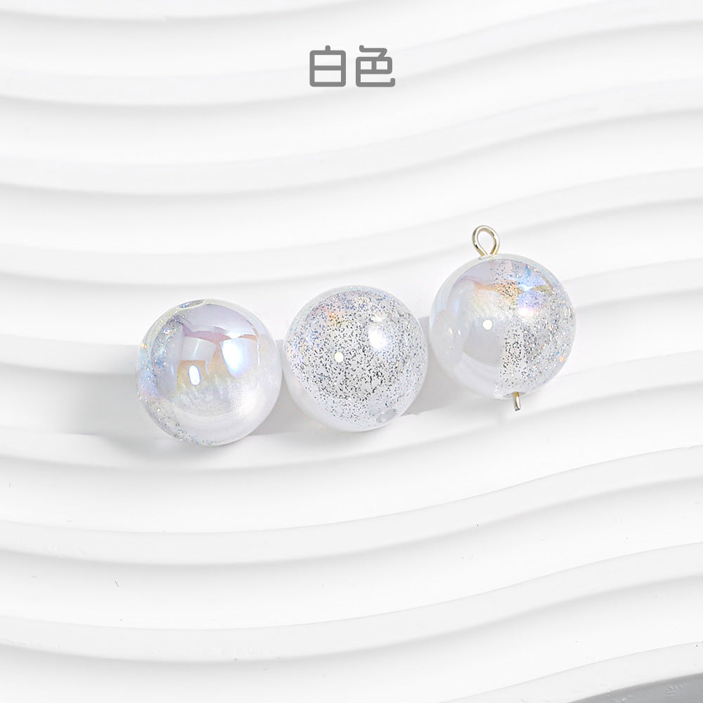 [10-30 pack] stars round beaded DIY jewelry bracelet mobile phone chain accessories beads