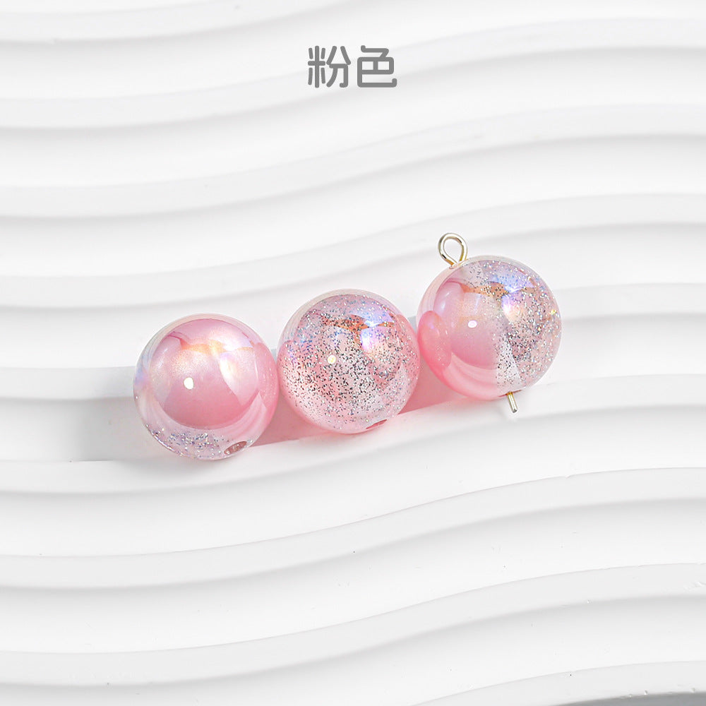 [10-30 pack] stars round beaded DIY jewelry bracelet mobile phone chain accessories beads